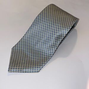 Hickey Freeman Blue checkered Handmade Tie